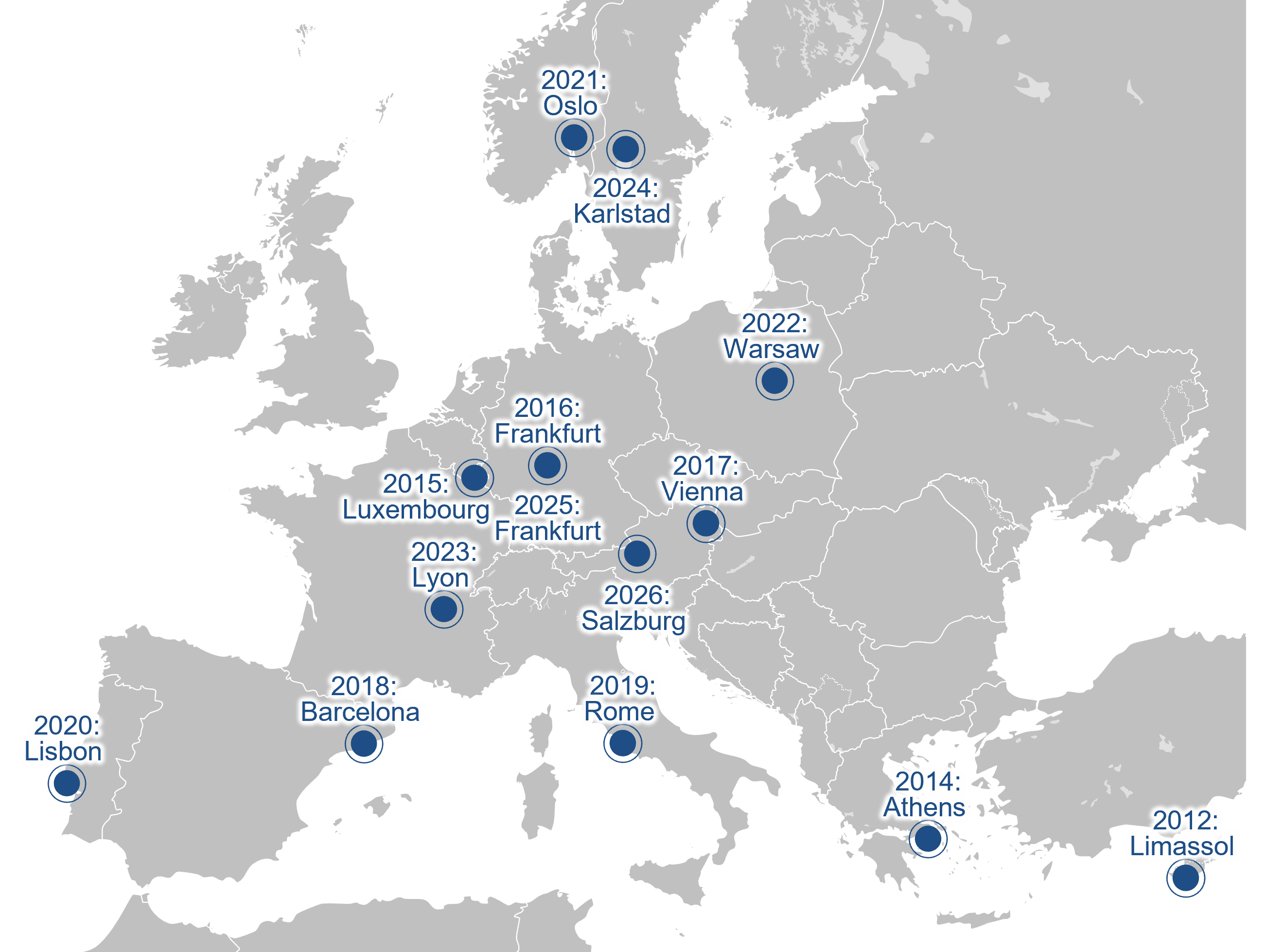 Map of previous APF locations